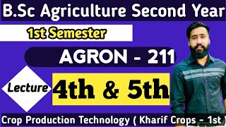 BSc Agriculture Part 2nd  Crop Production Technology  kharif Crops  lecture 4 amp 5 [upl. by Chrissa]