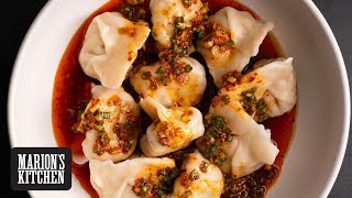 Pork amp Chive Dumplings in Chilli Oil  Marions Kitchen [upl. by Akram]