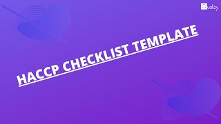 HACCP checklist template [upl. by Kutzer515]