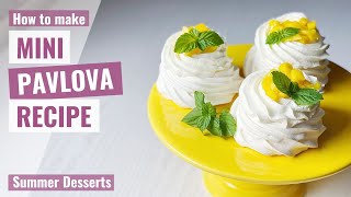 MINI PAVLOVA RECIPE  Pavlova Dessert  Single Serving Pavlova  Mini Pavlova Nests [upl. by Marb]