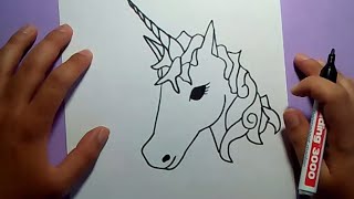 Como dibujar un unicornio paso a paso  How to draw a unicorn [upl. by Hamrah]