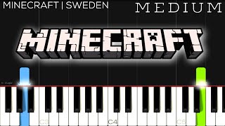 Minecraft  Sweden  MEDIUM Piano Tutorial  Arr Kdielol [upl. by Catherin]