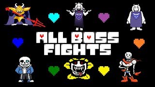 Undertale  All Boss Fights Colored Sprites Mod [upl. by Gaige]