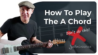 How to Play the A Chord  Guitar for Beginners [upl. by Kcyrred]