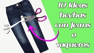 10 Ideas hechas con Jeans o Vaqueros  Manualidades Recicladas  Ecobrisa [upl. by Adriano671]