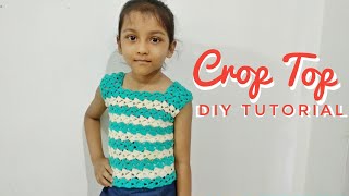 Crochet Crop Top Easy and simple  DIY TUTORIAL [upl. by Cirderf783]