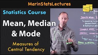 Mean Median and Mode in Statistics  Statistics Tutorial  MarinStatsLectures [upl. by Madelene609]