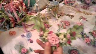 How to make French ribbonwork silk flowers [upl. by Michelina]