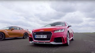 Drag Race Audi TT RS Vs Nissan GTR  Top Gear [upl. by Audri]