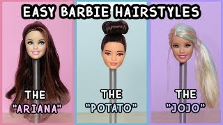 5 Easy Barbie Doll Hairstyles Tutorial [upl. by Portwin]