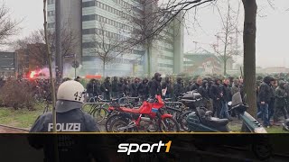 Fanmarsch vor Derby Hamburg im Ausnahmezustand  SPORT1 [upl. by Dlabihcra]