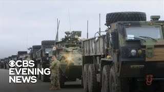 US troops travel to Ukraine border to support NATO [upl. by Uzia494]