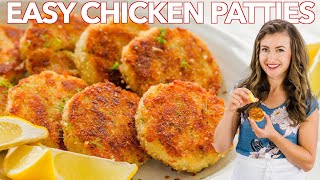 Cheesy Chicken Cakes Recipe  Leftover CHICKEN Recipe [upl. by Derfliw548]