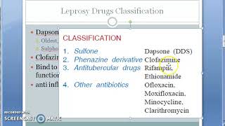 Pharmacology 770 a Anti Leprosy Drugs Dapsone Treatment Pauci multi bacillary classification [upl. by Dail]