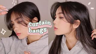 HOW TO STYLE CURTAIN BANGS  LAYERS 💫 HAIR TUTORIAL [upl. by Harat]