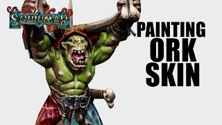 How to paint Ork Skin for Warhammer Tutorial  Orruk Warclans NO CONTRAST [upl. by Rey]