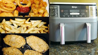 Ninja Foodi 2 Basket Air Fryer DEMO and REVIEW [upl. by Ogu983]