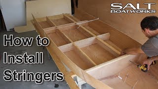 How to Install Stringers  How to Build a Boat Part 4 [upl. by Aisorbma631]