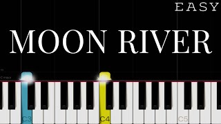 Moon River  Audrey Hepburn  EASY Piano Tutorial [upl. by Akers]