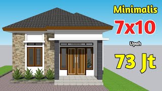 DESAIN RUMAH Minimalis Sederhana 7X10 Meter 3 KAMAR [upl. by Atla573]