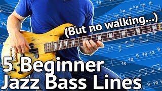 5 BeginnerFriendly JAZZ Bass Lines Guaranteed To Impress [upl. by Atsirtal38]