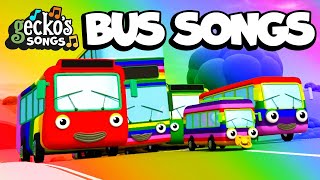 Geckos Bus Songs｜Wheels On The Bus and More｜Geckos Garage｜Buses For Children｜Songs For Toddlers [upl. by Akiras]