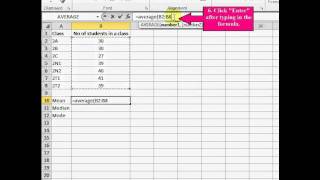 How to calculate Mean Median Mode using excel [upl. by Refotsirk]