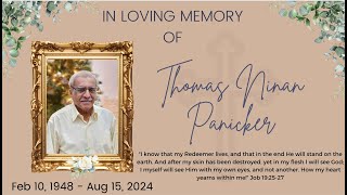 Funeral Service for Mr Thomas Ninan Panicker [upl. by Kuska]