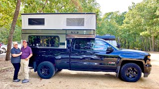 Complete DIY Truck Camper Shell Camping Setup For Chevy Silverado 1500  Four Wheel Camper Hawk [upl. by Benyamin]