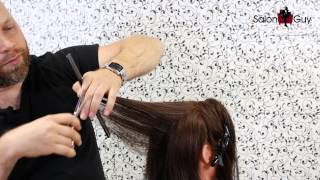 Haircut Tutorial  How to Cut Layers  TheSalonGuy [upl. by Sherurd]