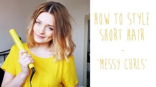 HOWTO MESSY CURLS FOR SHORT HAIR  tinytwisst [upl. by Dorri]