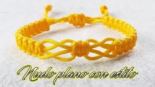 COMO HACER ESTA HERMOSA PULSERA DE HILO NUDO PLANO  TUTORIAL DIY [upl. by Ateekan154]