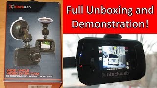 BlackWeb WalMart Dash Cam  Full Unboxing and Demonstration [upl. by Assile]