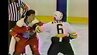 Bob Probert vs Gord Kluzak [upl. by Adnole560]