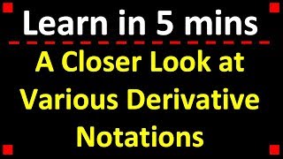 Derivative Notation Lagrange Leibniz Euler and Newton [upl. by Charry]