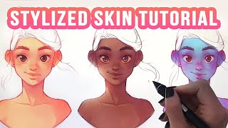 How to paint STYLIZED SKIN EASY [upl. by Ymmor]