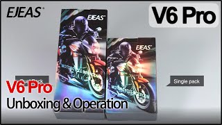 EJEAS V6 Pro  UNBOXING amp ALL FUNCTION OPERATION  MOTORCYCLE HELMET BLUETOOTH INTERCOM [upl. by Shlomo588]