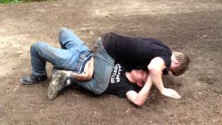 Elijah and Michael wrestling at camp [upl. by Ayouqat619]