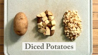 How to Dice Potatoes into Cubes Large amp Small [upl. by Nayd]