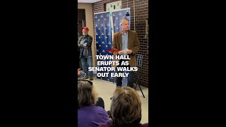 Republican senator abruptly leaves contentious town hall [upl. by Sessilu431]