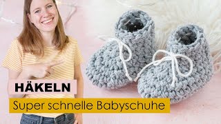 Super schnelle Babyschuhe häkeln [upl. by Uyekawa]