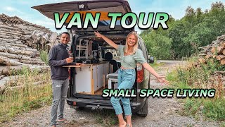 HOME MADE TINY VAN TOUR  FIAT DOBLO MICROCAMPER [upl. by Ias]