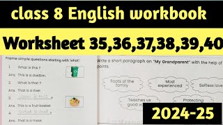 Class 8 Prakhar English Workbook 2024 worksheet 353637383940  क्लास 8 इंग्लिश वर्कशीट 3540 [upl. by Trovillion963]