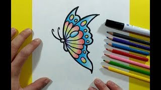 Como dibujar una mariposa paso a paso 17  How to draw a butterfly 17 [upl. by Giltzow]