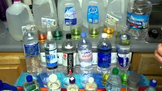 20 brands of bottled water tested for pH [upl. by Ahtiekahs]