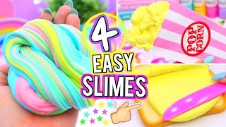 4 Easy DIY Slime Ideas How To Make VIRAL SLIMES [upl. by Lynnelle523]