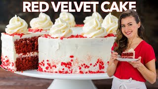 RED VELVET CAKE RECIPE with Cream Cheese Frosting [upl. by Edia]