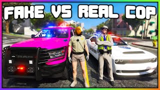 GTA 5 Roleplay  FAKE COPS STEAL CARS  RedlineRP [upl. by Burg]