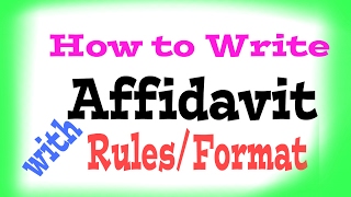 How to writeFormat of Affidavit [upl. by Itnahsa292]