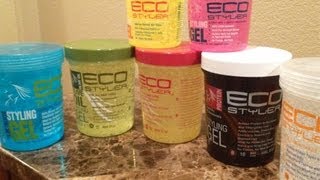 Natural Hair The Complete EcoStyler Gel Review All Colors [upl. by Sucitivel]